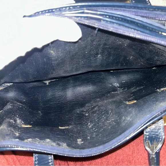 Vintage Christian Dior Navy Trotter Handbag Shoulder Bag Purse with COA - Picture 10 of 15